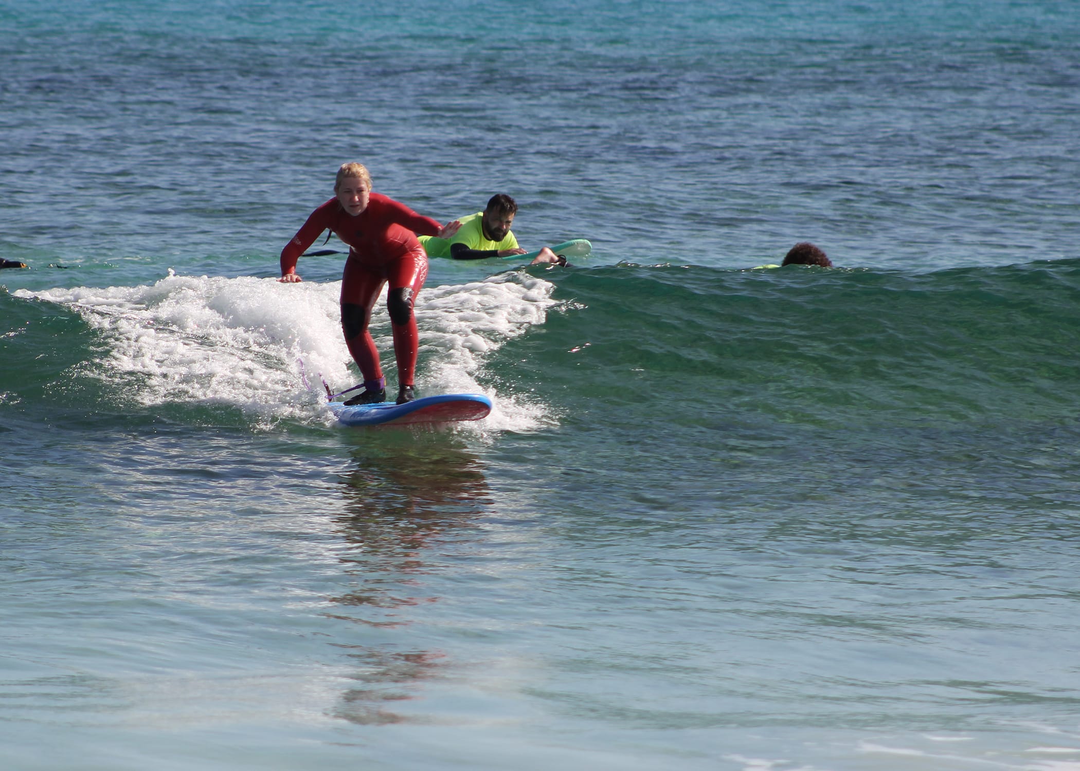 surfing green waves fuerteventura